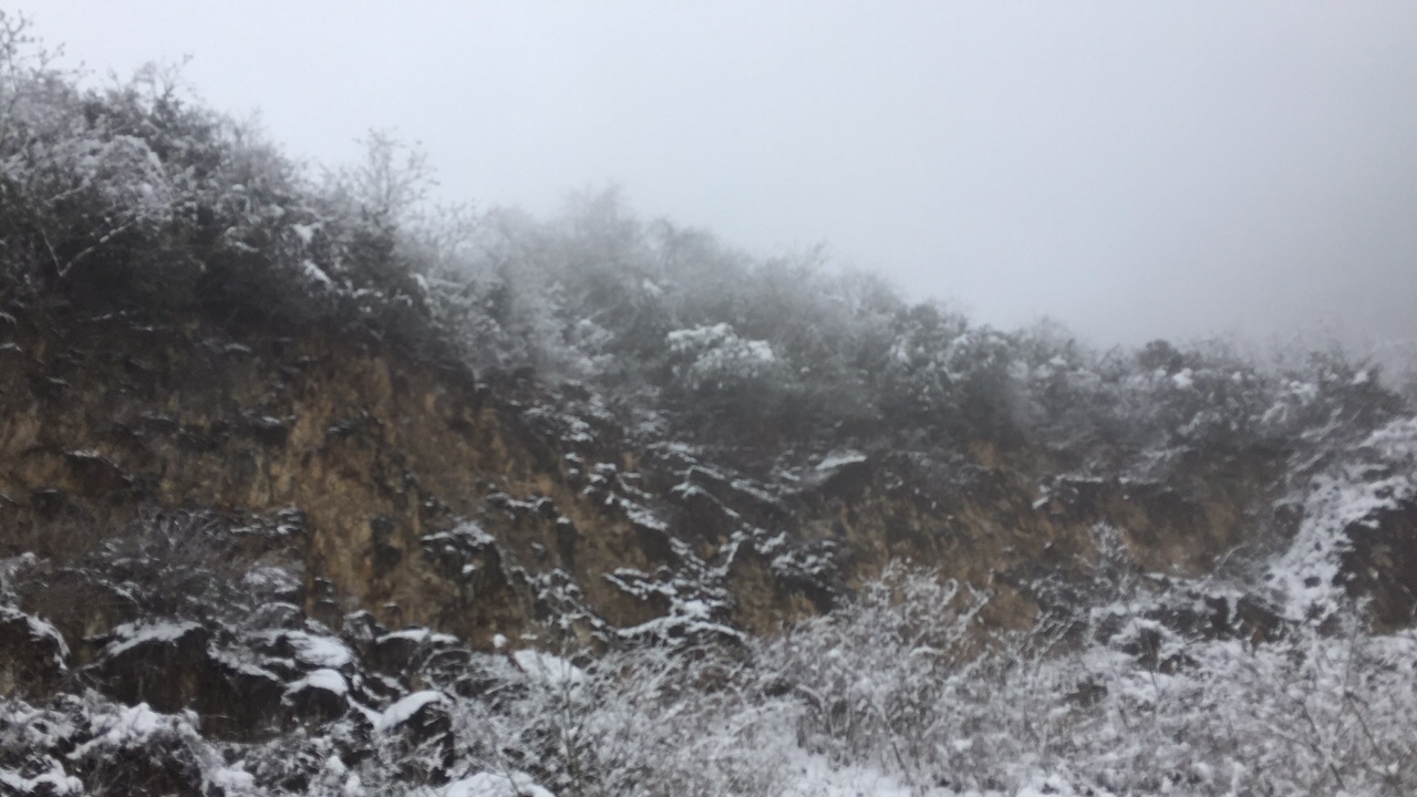 州天台山雪还很大.
